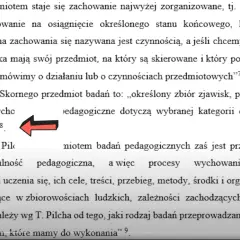 Tekst z przypisami harwardzkimi, gdzie badanie psychopedagogiczne dotyczy wybranej kategorii osób.
